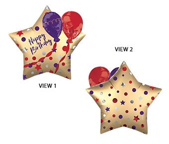 Satin Happy Birthday Star Balloon (28 Inch)