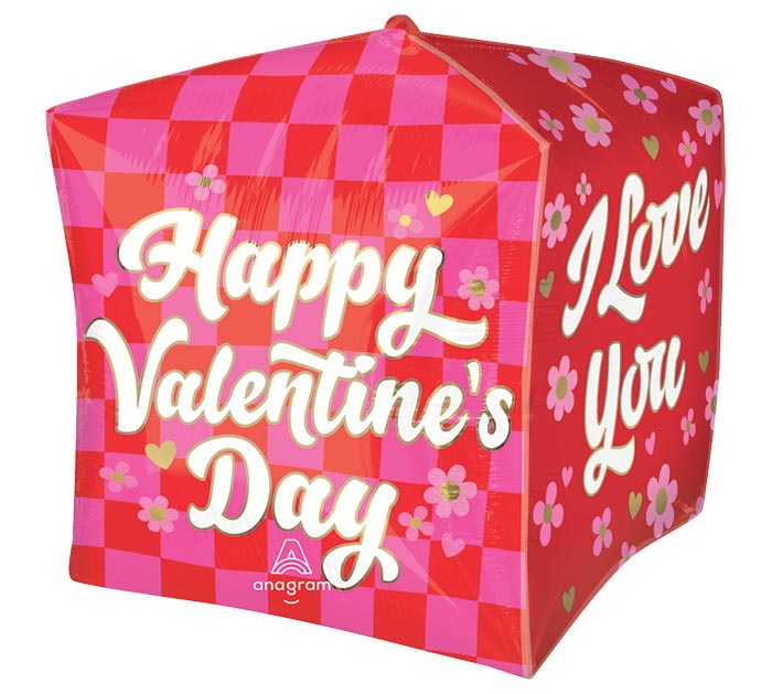 I Love You HVD Checkerboard Love Cubez Foil Balloon (15 Inch)