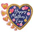 Happy Mother's Day Navy Pink & Glitter Dots Foil Balloon (24 Inch)