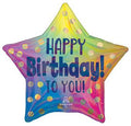 Happy Birthday to You with Gold Dots Star Balloon (19 Inch)