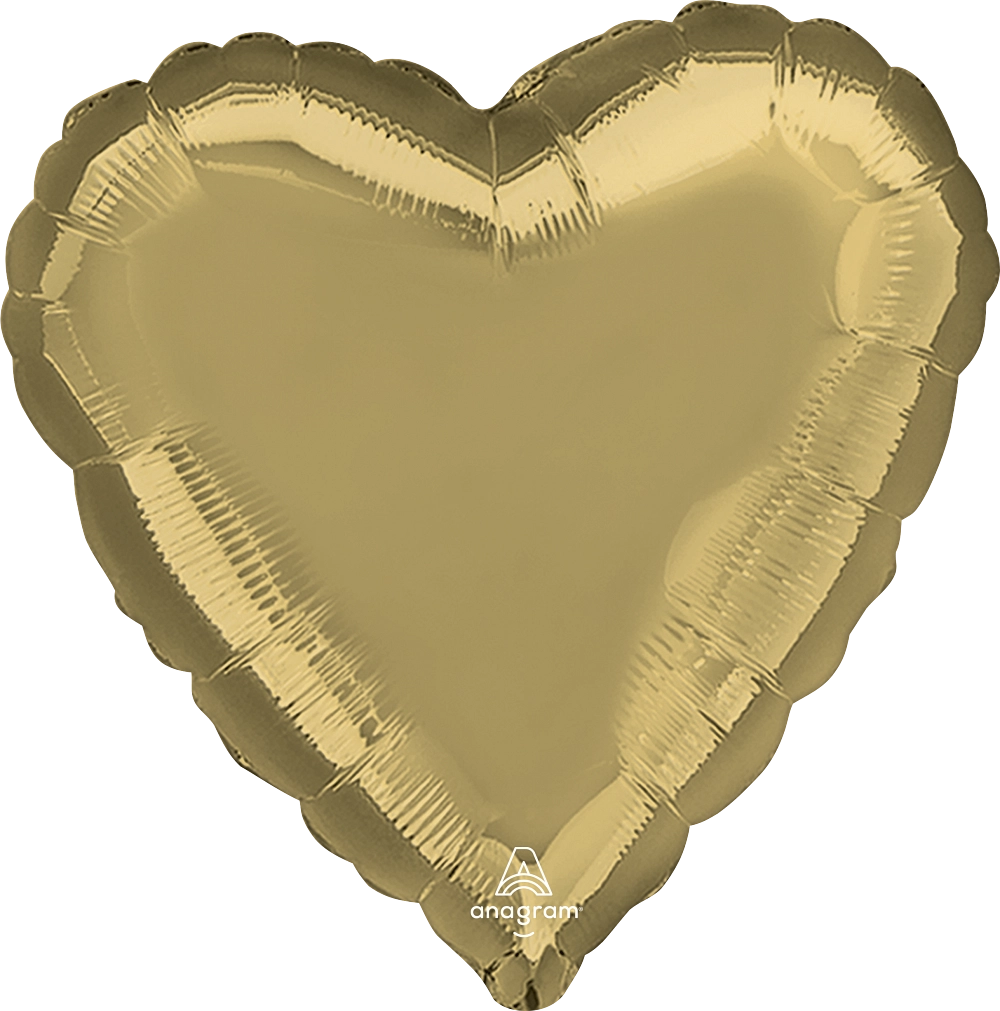 White Gold Heart 18" Foil Balloon