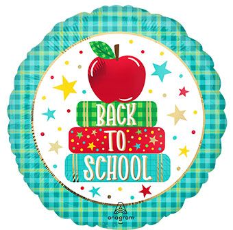 Back To School Apple and Books 18" Foil Balloon