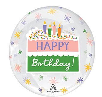 Happy Birthday Pastel Cake Clearz 15"