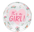 It's a Girl Floral Clearz Balloon (15 Inch)