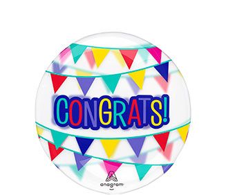 Congrats Banners Clearz Plastic Balloon (15 Inch)