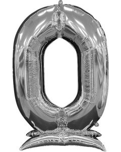Non-floating, Standing Silver Number "0" (50 Inch)