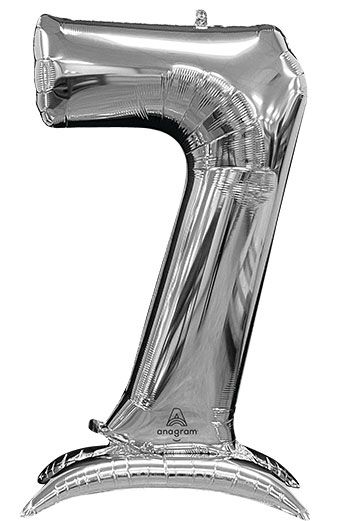 Non-floating, Standing Silver Number "7" (50 Inch)