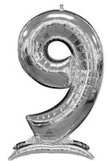 Non-floating, Standing Silver Number "9" (50 Inch)