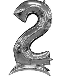 Non-floating, Standing Silver Number "2" (50 Inch)