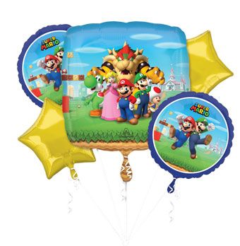 Mario Bros 5 Pack Foil Balloon Kit