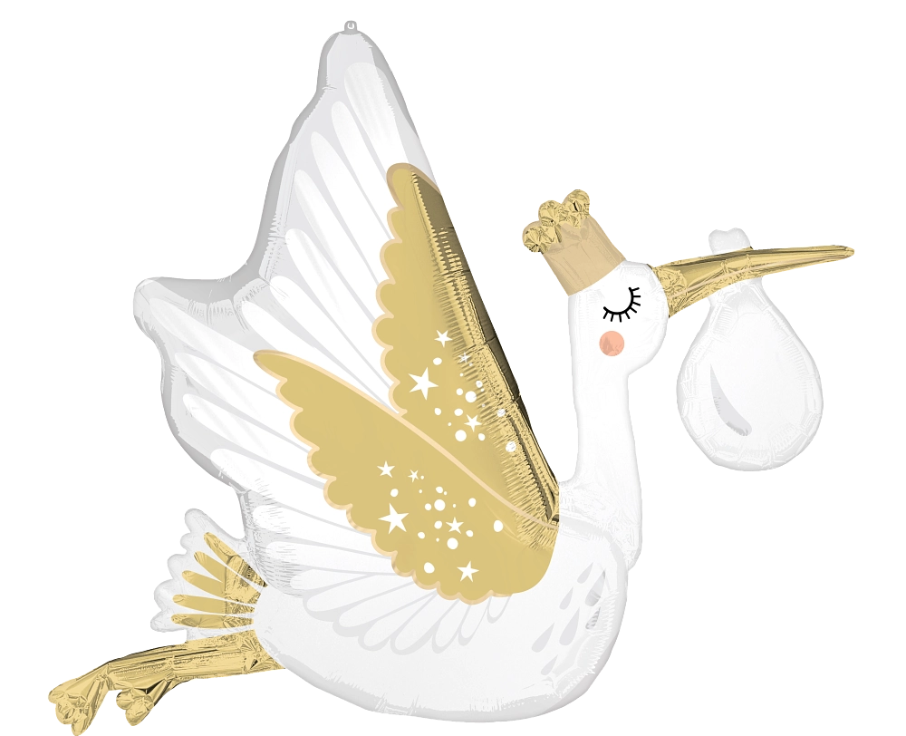 Satin Special Delivery Stork 35" Foil Balloon