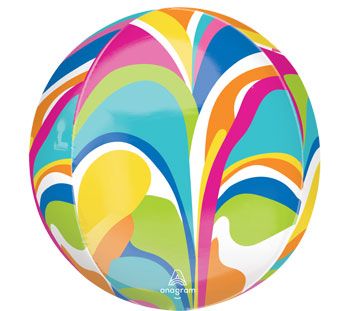 Rainbow Macro Marble Orbz Balloon (16 Inch)