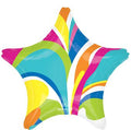 Vibrant Rainbow Macro Marble Star Balloon (19 Inch)