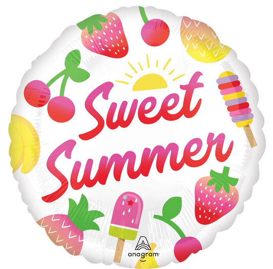 Sweet Summer Fruity Mix Round Foil Balloon