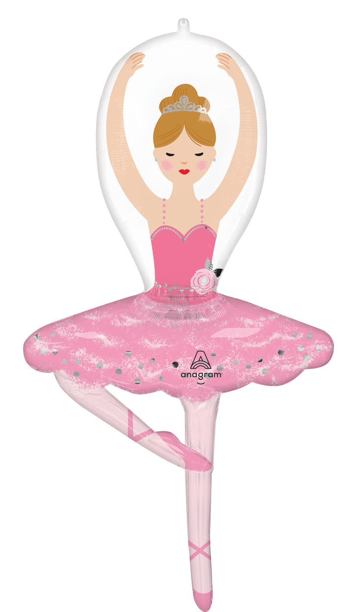 White Birthday Girl Ballerina Dancer Balloon (43 Inch)