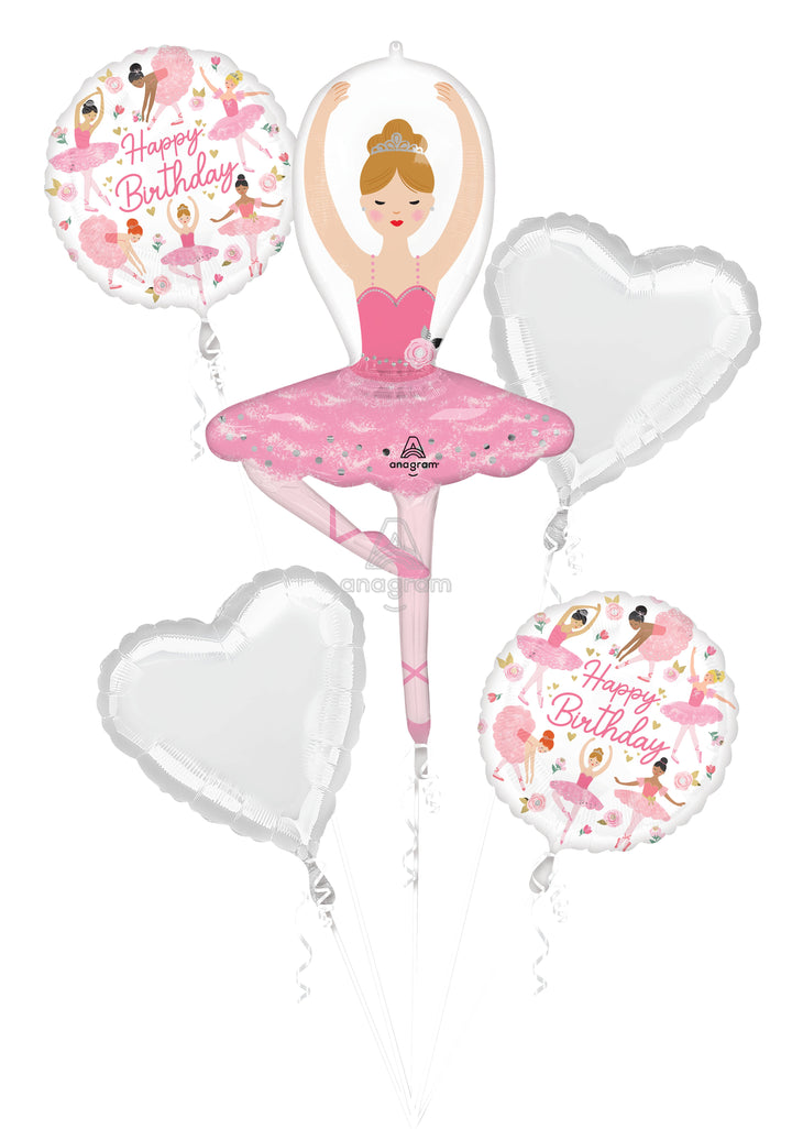 White Birthday Girl Ballerina Dancer Balloon (43 Inch)