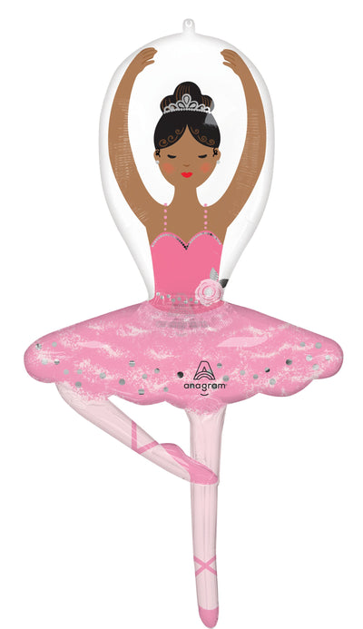 Dark Birthday Girl Ballerina Dancer Balloon (43 Inch)