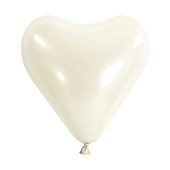 Heart White Latex Balloon (12 Inch)