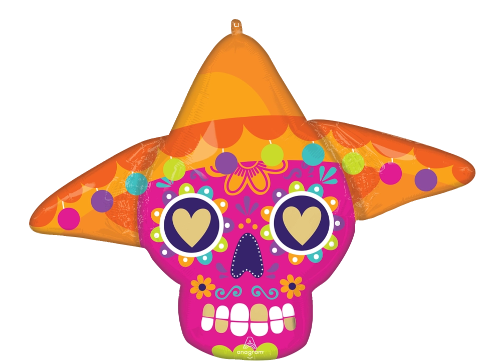 2 Sided Bold Sugar Skull Foil Balloon