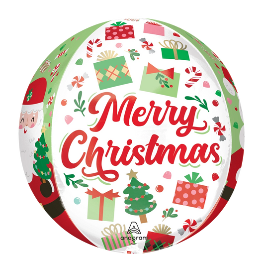 Merry Christmas Jolly Santa Orbz Balloon