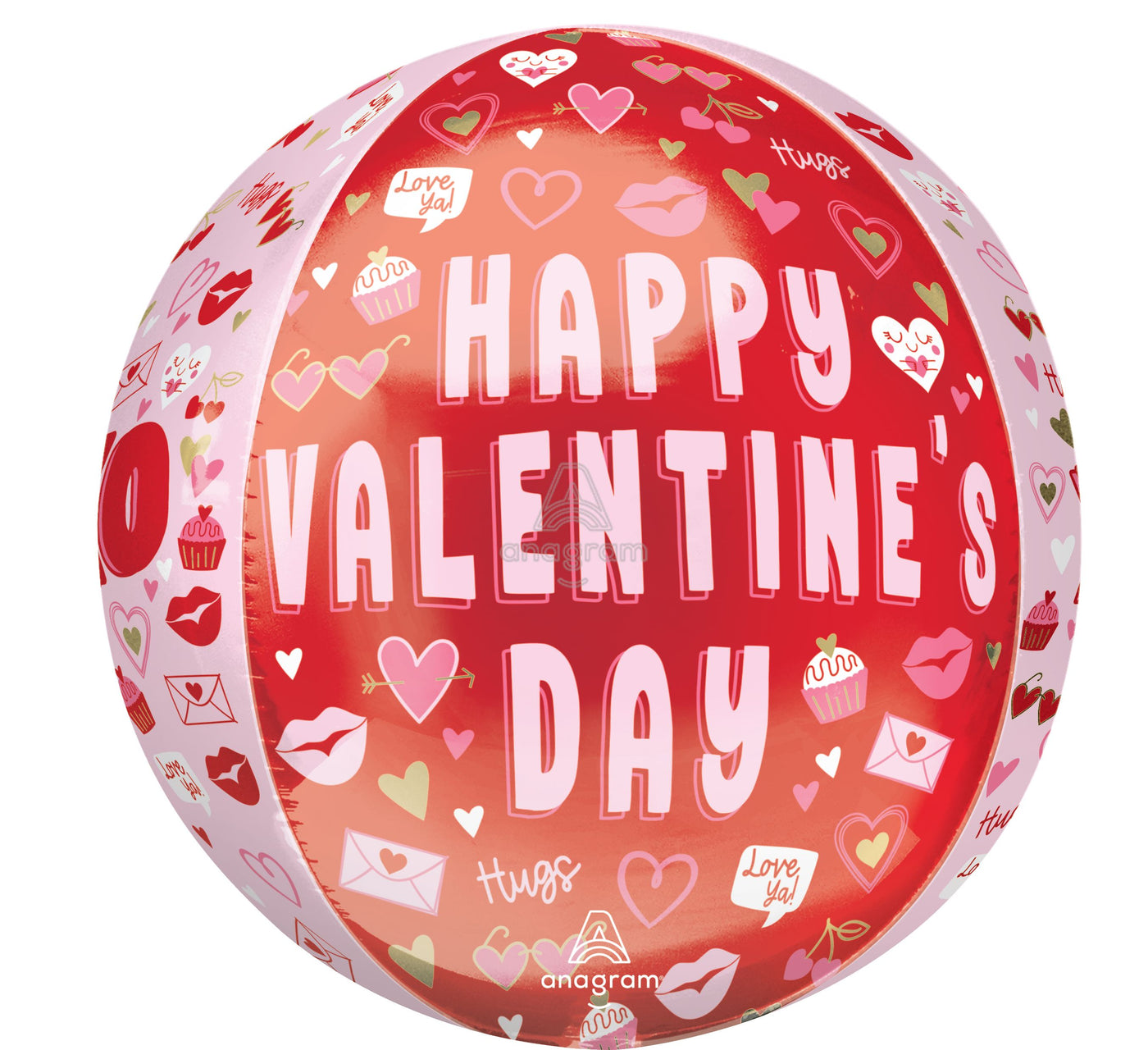Happy Valentine's Day Vibes XOXO Orbz Foil Balloon (15 Inch)
