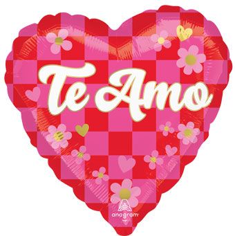 Te Amo Checkerboard Love Foil Balloon (18 Inch)