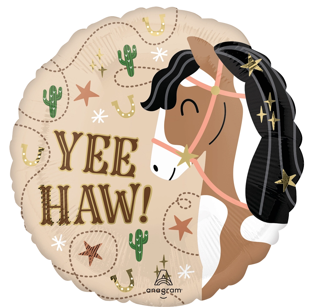 Yee Haw Horse Cowboy Foil Balloon