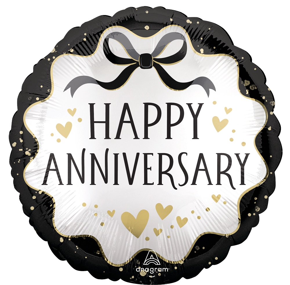 Satin Anniversary Curls Foil Balloon