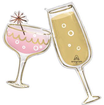 Champagne Radiant Toasting Glasses Foil Balloon