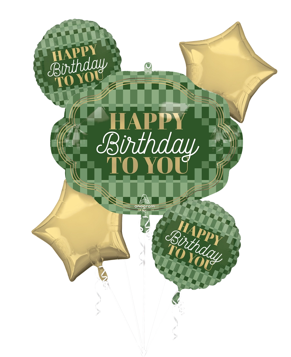 Stylish Sage Birthday Foil Balloon Bouquet