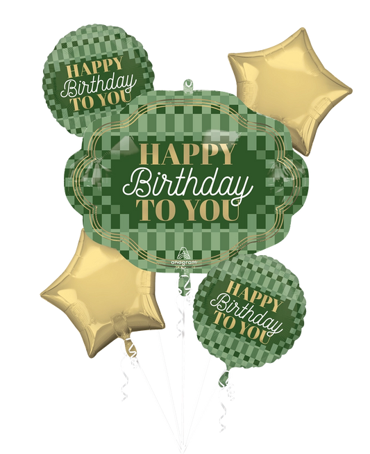 Stylish Sage Birthday Foil Balloon Bouquet