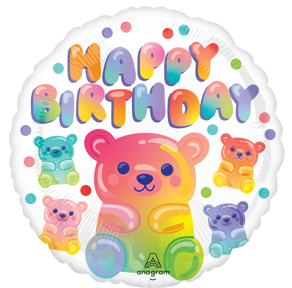 Small Gummy Bear Birthday Foil Balloon