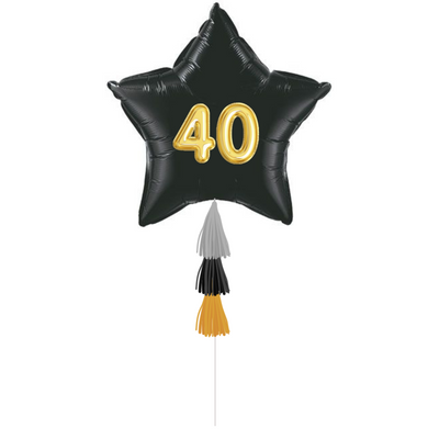 This giant giant star is embellished with the recipient's age and is perfect by itself (just add anchor weight), or add it into a Birthday Bouquet. age 40