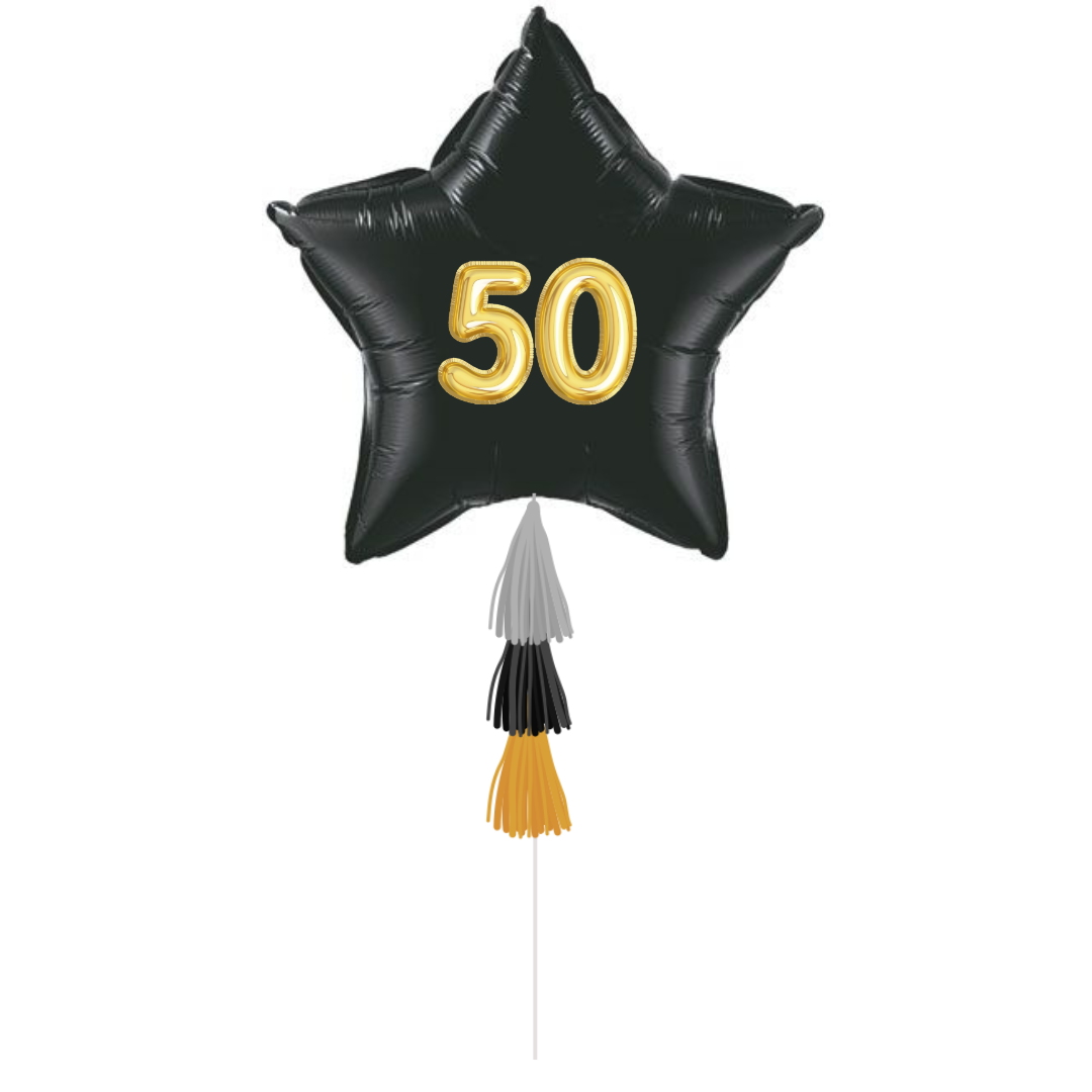 This giant giant star is embellished with the recipient's age and is perfect by itself (just add anchor weight), or add it into a Birthday Bouquet. age 50