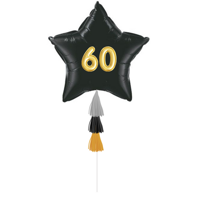 This giant giant star is embellished with the recipient's age and is perfect by itself (just add anchor weight), or add it into a Birthday Bouquet. age 60
