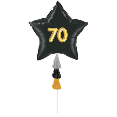 aThis giant giant star is embellished with the recipient's age and is perfect by itself (just add anchor weight), or add it into a Birthday Bouquet. age 70
