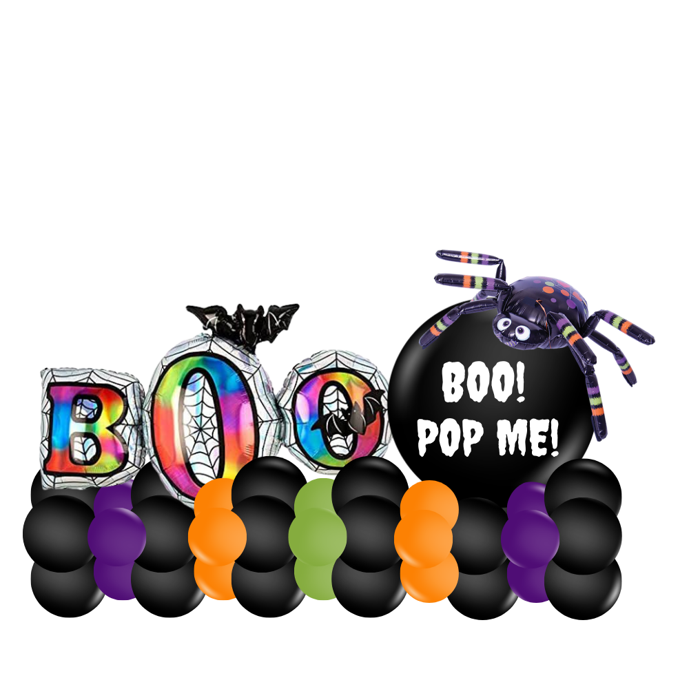 Rainbow Spiders Boo-Loon Boo Basket Marquee Balloon with Candy Inside