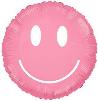 pastel pink retro smiley face 3' large