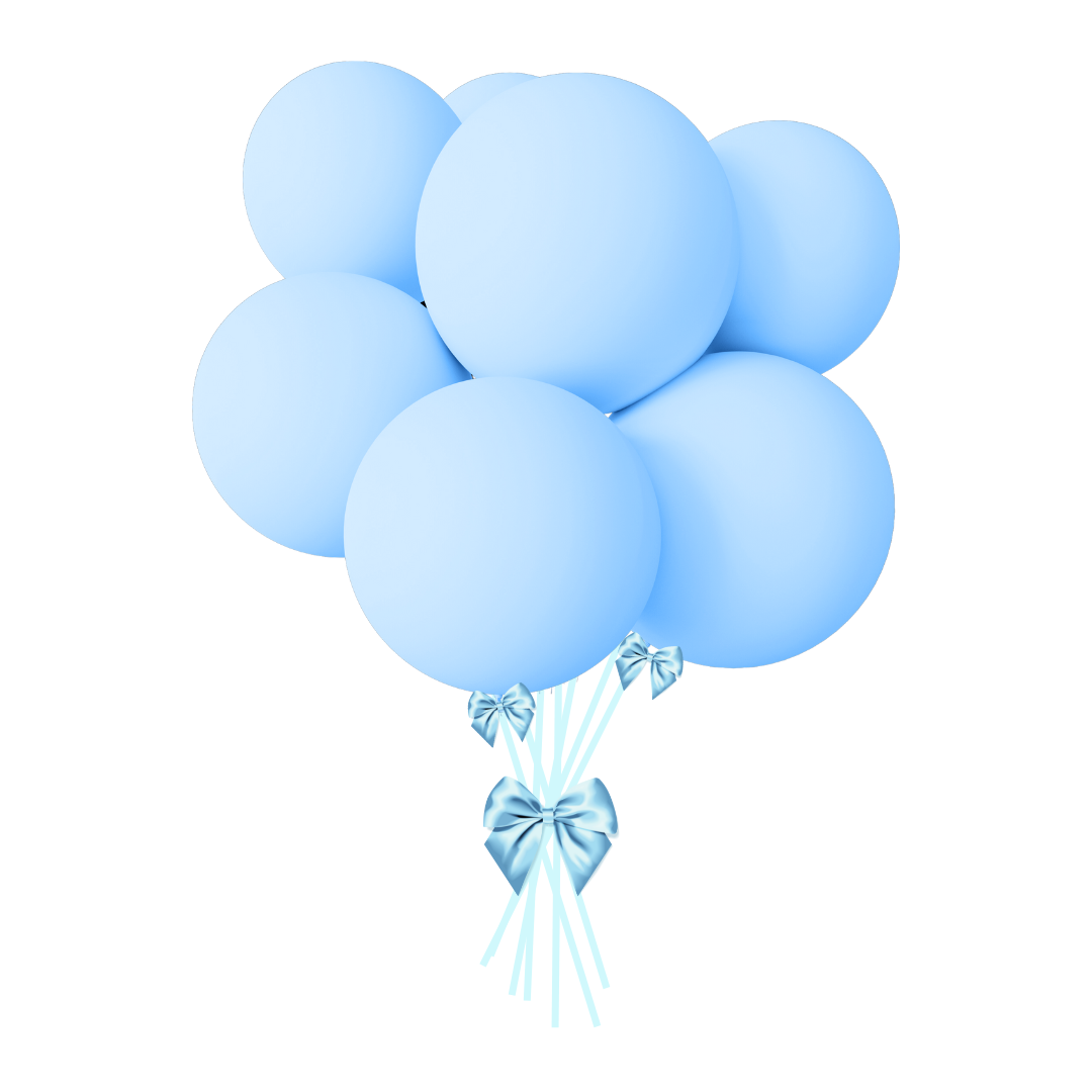 Giant Round Pastel Blue Balloon Bouquet