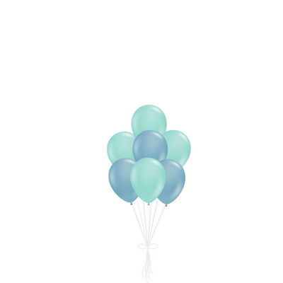 Mixed Vintage Blues Latex Balloon Bouquets