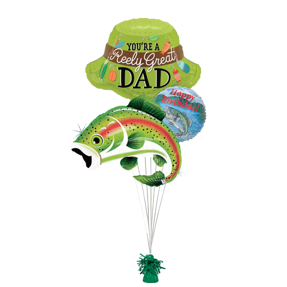 Reely Great Day Fishing Birthday Balloon Bouquet