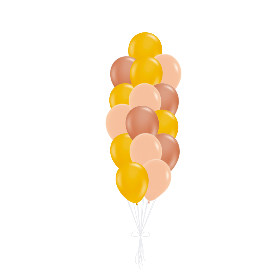 Mixed Vintage Yellows & Oranges Latex Balloon Bouquets