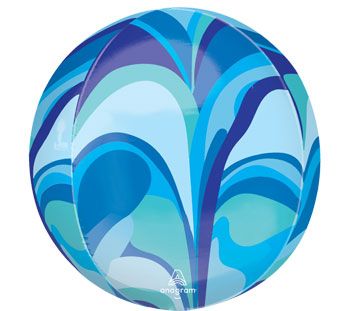 Blue Macro Marble Orbz 15" Foil Balloon