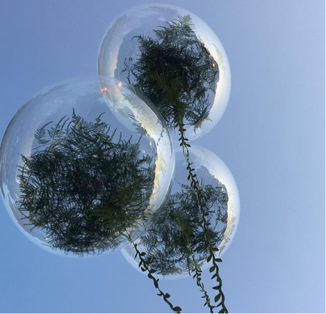 Greenery Leaf Ribbon Balloon Tail