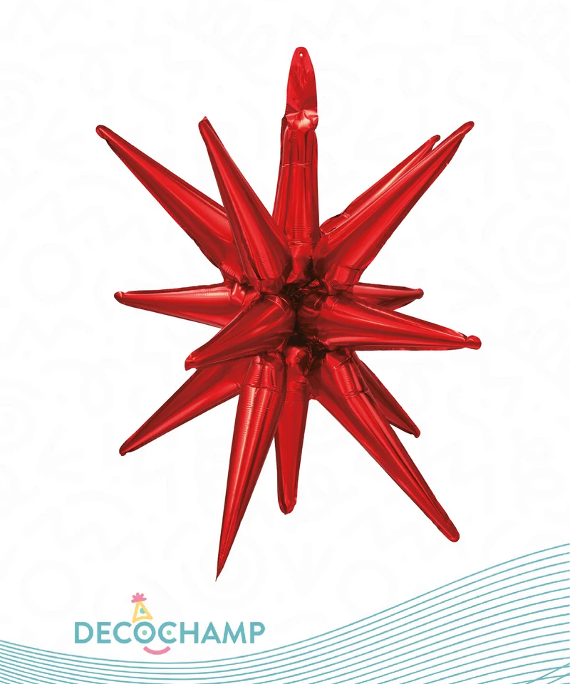 Air-Filled, Non-Floating, RED Magic Star Balloons