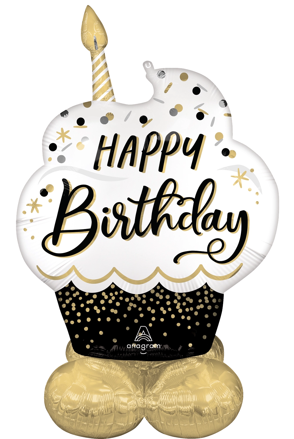 Giant Satin Birthday Wishes Cupcake Airloonz 52" Foil Balloon