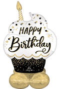 Giant Satin Birthday Wishes Cupcake Airloonz 52" Foil Balloon