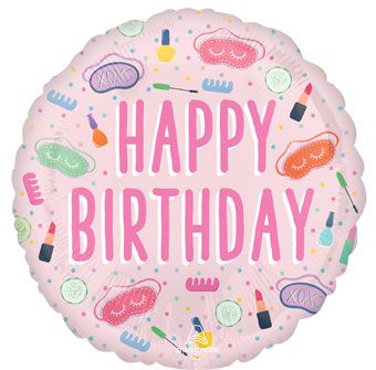 Happy Birthday Spa Party 18" Foil Balloon