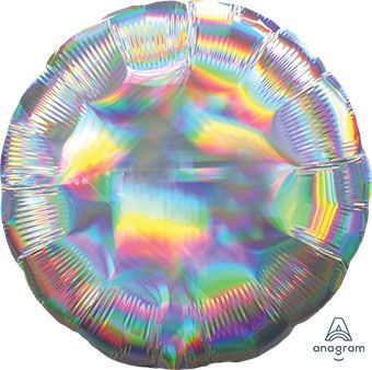 Holographic Iridescent Silver 18" Foil Balloon