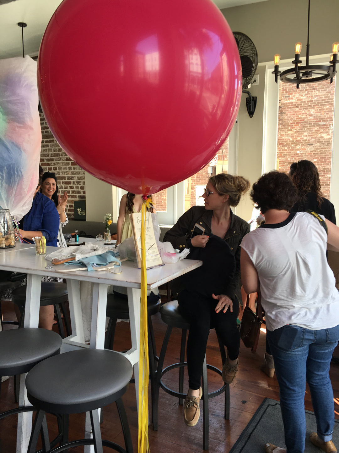 Yellow Hanging Streamer Balloon Tails